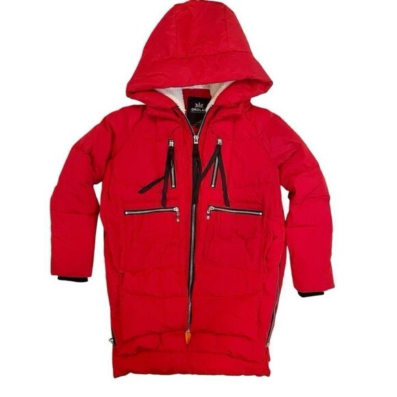 NWT Orolay Viral Upper East Side  Winter Coat Jacket Puffer Red XXS Down - Picture 2 of 9